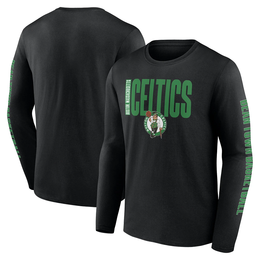 Men's Black Boston Celtics Vision Long Sleeve T-Shirt