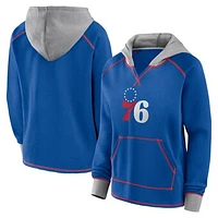 Women's Royal Philadelphia 76ers Boom Pullover Hoodie