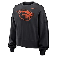 Women's Nike Black Oregon State Beavers Oversized Phoenix Fleece Pullover Sweatshirt