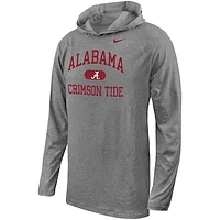 Youth Nike Gray Alabama Crimson Tide Stacked Logo Hoodie Long Sleeve T-Shirt