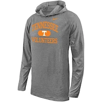 Youth Nike Gray Tennessee Volunteers Stacked Logo Hoodie Long Sleeve T-Shirt