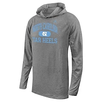 Youth Jordan Brand Gray North Carolina Tar Heels Stacked Logo Hoodie Long Sleeve T-Shirt