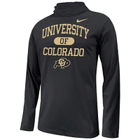 Youth Nike Black Colorado Buffaloes Stacked Logo Hoodie Long Sleeve T-Shirt