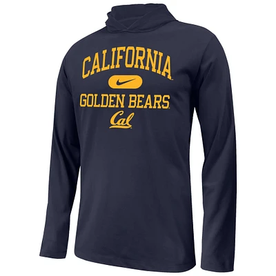 Youth Nike Navy Cal Bears Stacked Logo Hoodie Long Sleeve T-Shirt