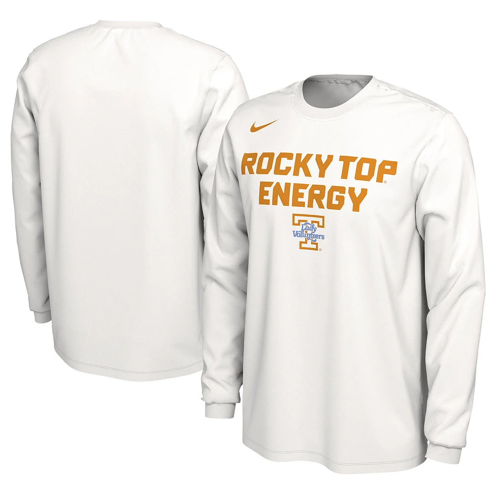 Unisex Nike  White Tennessee Lady Vols 2024 On-Court Bench Energy Long Sleeve T-Shirt