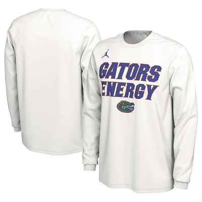 Unisex Jordan Brand  White Florida Gators 2024 On-Court Bench Energy Long Sleeve T-Shirt