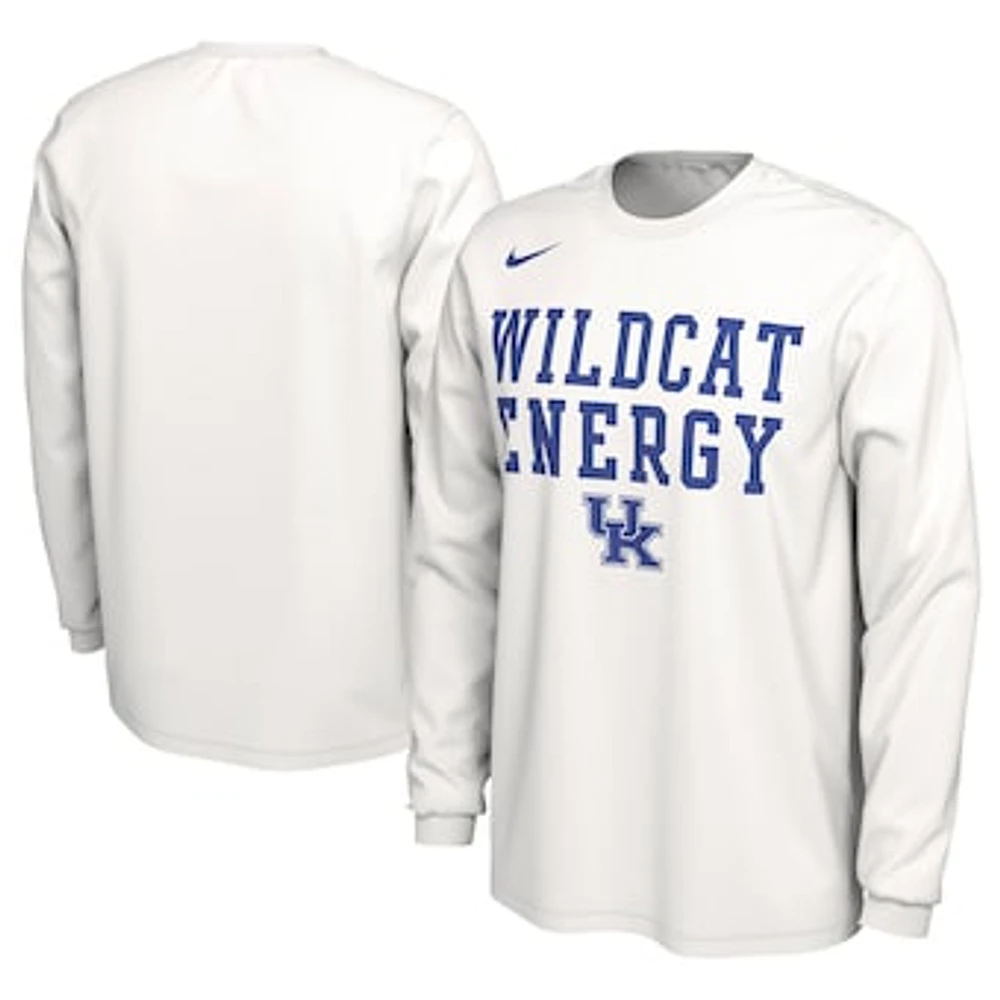 Unisex Nike  White Kentucky Wildcats 2024 On-Court Bench Energy Long Sleeve T-Shirt