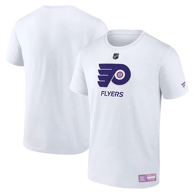 Men's Fanatics White Philadelphia Flyers 2024 Hockey Fights Cancer T-Shirt