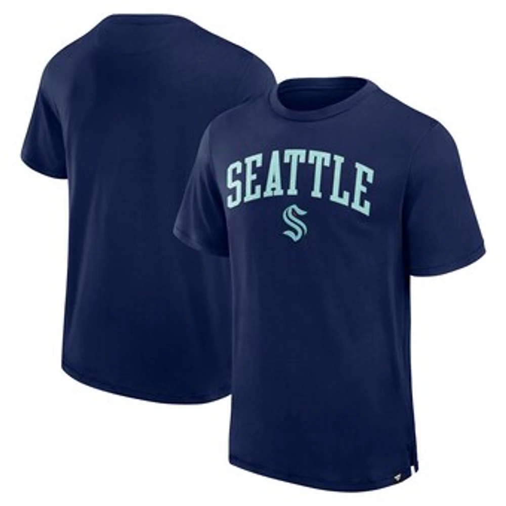 Men's Fanatics  Navy Seattle Kraken Elevated Pima T-Shirt