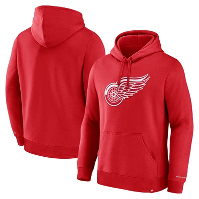 Men's Fanatics Red Detroit Wings Elevated Pullover Hoodie
