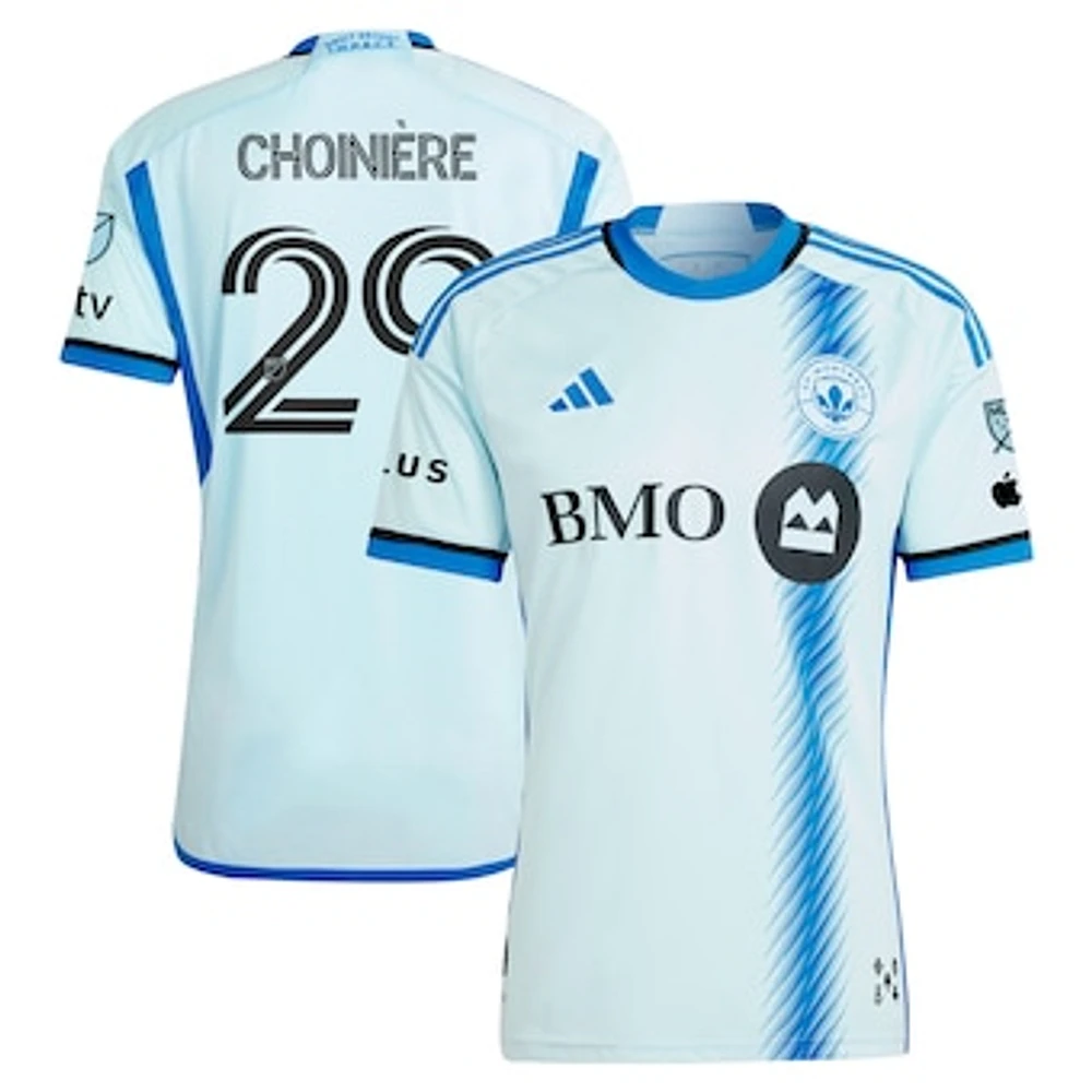 Men's adidas Mathieu Choinière Light Blue CF Montreal 2024 La Main Authentic Player Jersey