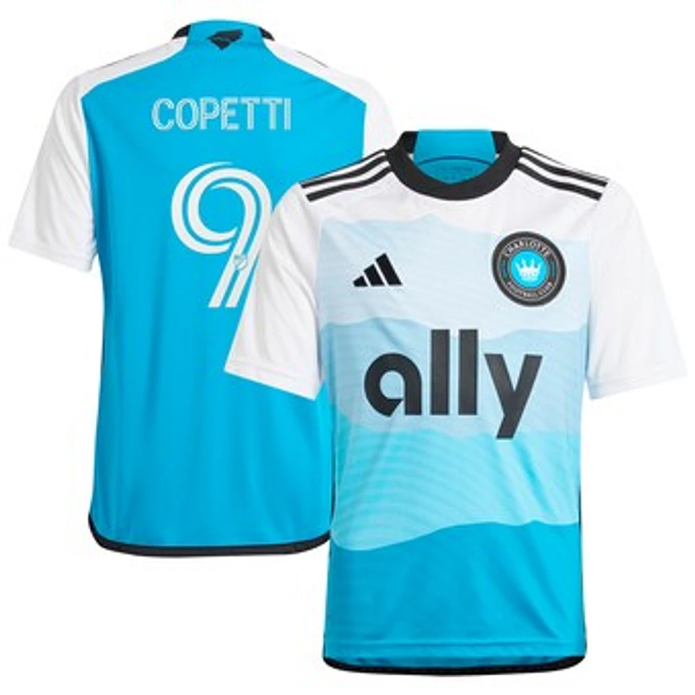 Youth adidas Enzo Copetti Blue Charlotte FC 2024 The Carolina Kit: Explore Replica Player Jersey