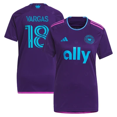 Women's adidas Kerwin Vargas Purple Charlotte FC 2023 Crown Jewel Kit Replica Player Jersey