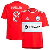 Youth adidas Chris Mueller Red Chicago Fire 2024 Return To Replica Player Jersey