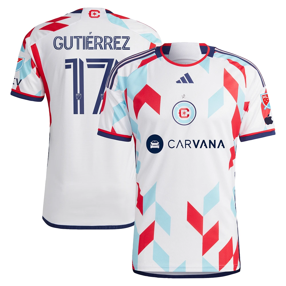 Men's adidas Brian Gutiérrez White Chicago Fire 2024 A Kit For All Authentic Player Jersey