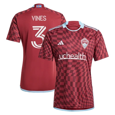 Men's adidas Sam Vines Burgundy Colorado Rapids 2024 One Flag Kit Replica Player Jersey