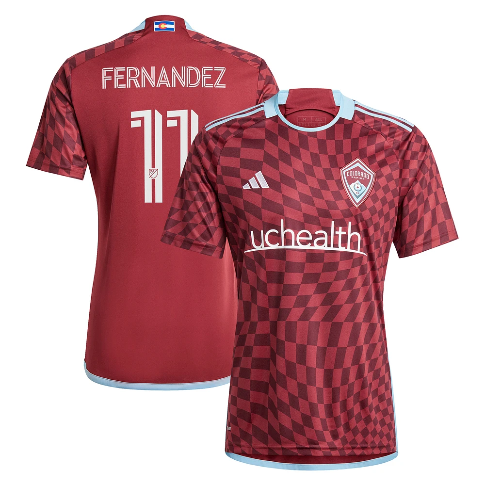 Men's adidas Omir Fernandez Burgundy Colorado Rapids 2024 One Flag Kit Replica Player Jersey