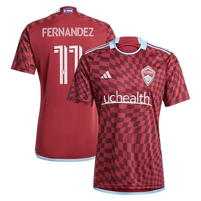 Men's adidas Omir Fernandez Burgundy Colorado Rapids 2024 One Flag Kit Replica Player Jersey