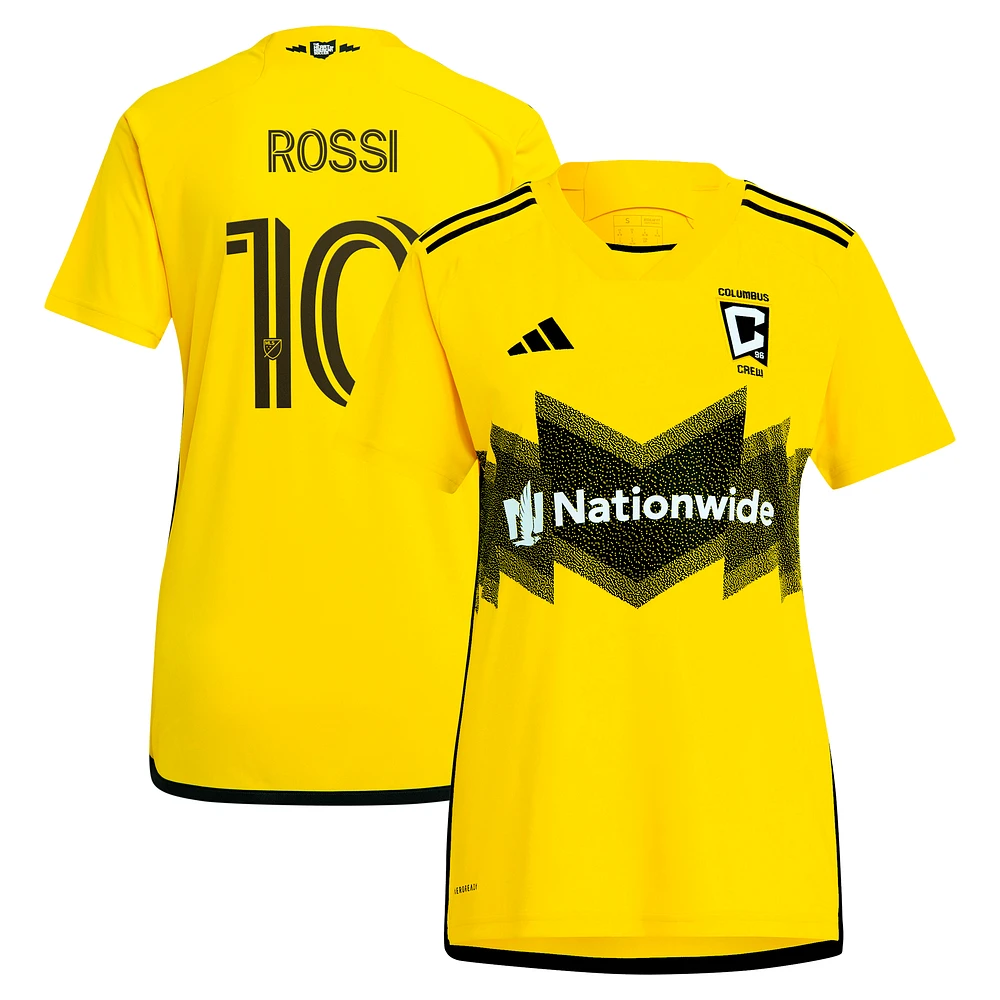 Women's adidas Diego Rossi Yellow Columbus Crew 2024 The Home Kit Replica Player Jersey