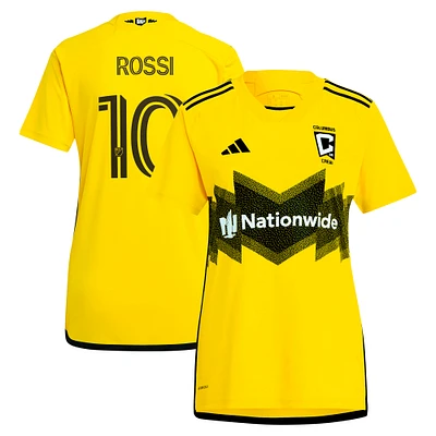 Women's adidas Diego Rossi Yellow Columbus Crew 2024 The Home Kit Replica Player Jersey