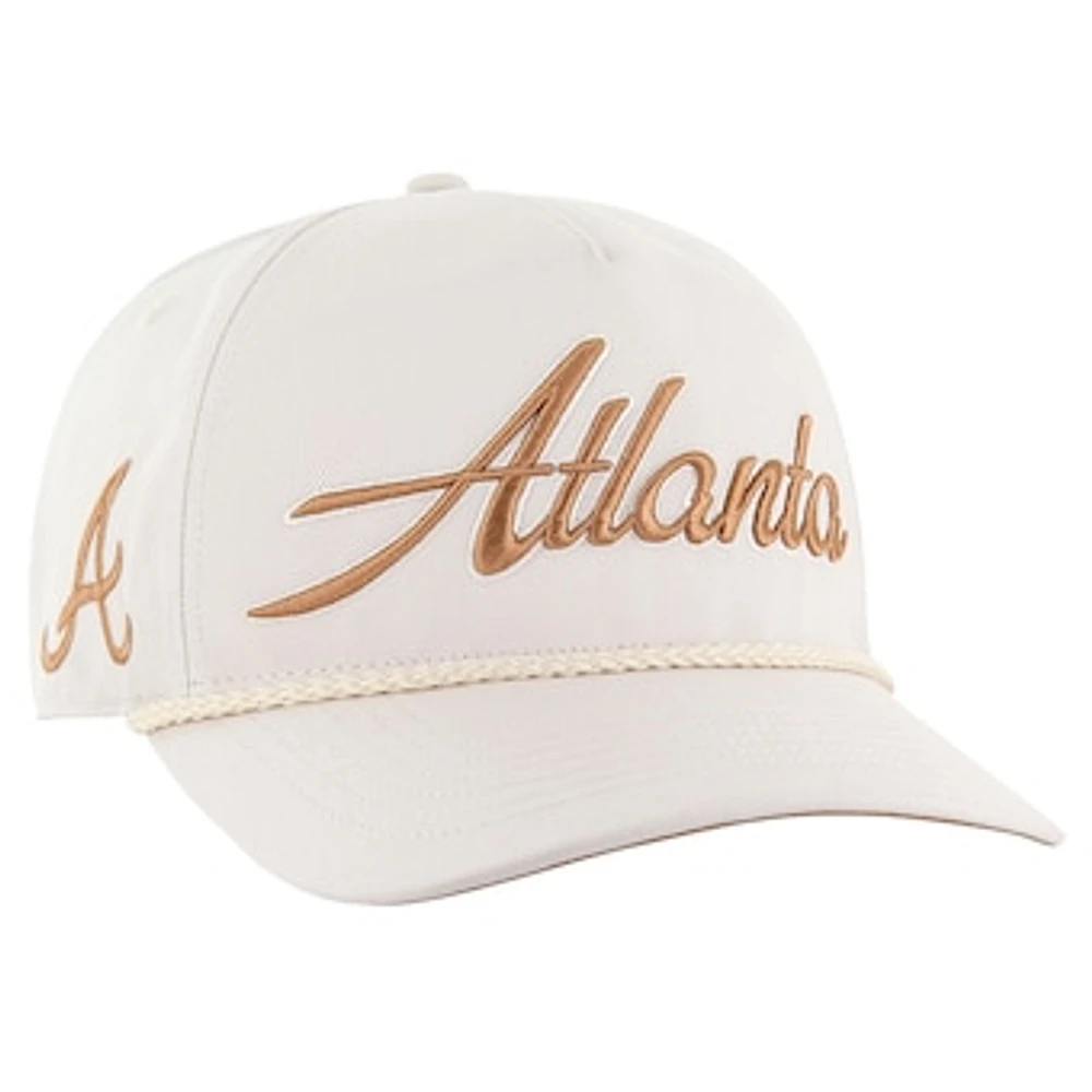 Men's '47 Cream Atlanta Braves Neutral Overhand Hitch Adjustable Hat