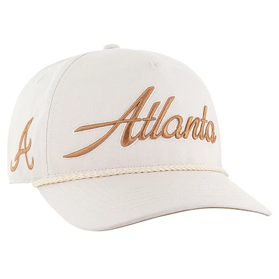 Men's '47 Cream Atlanta Braves Neutral Overhand Hitch Adjustable Hat