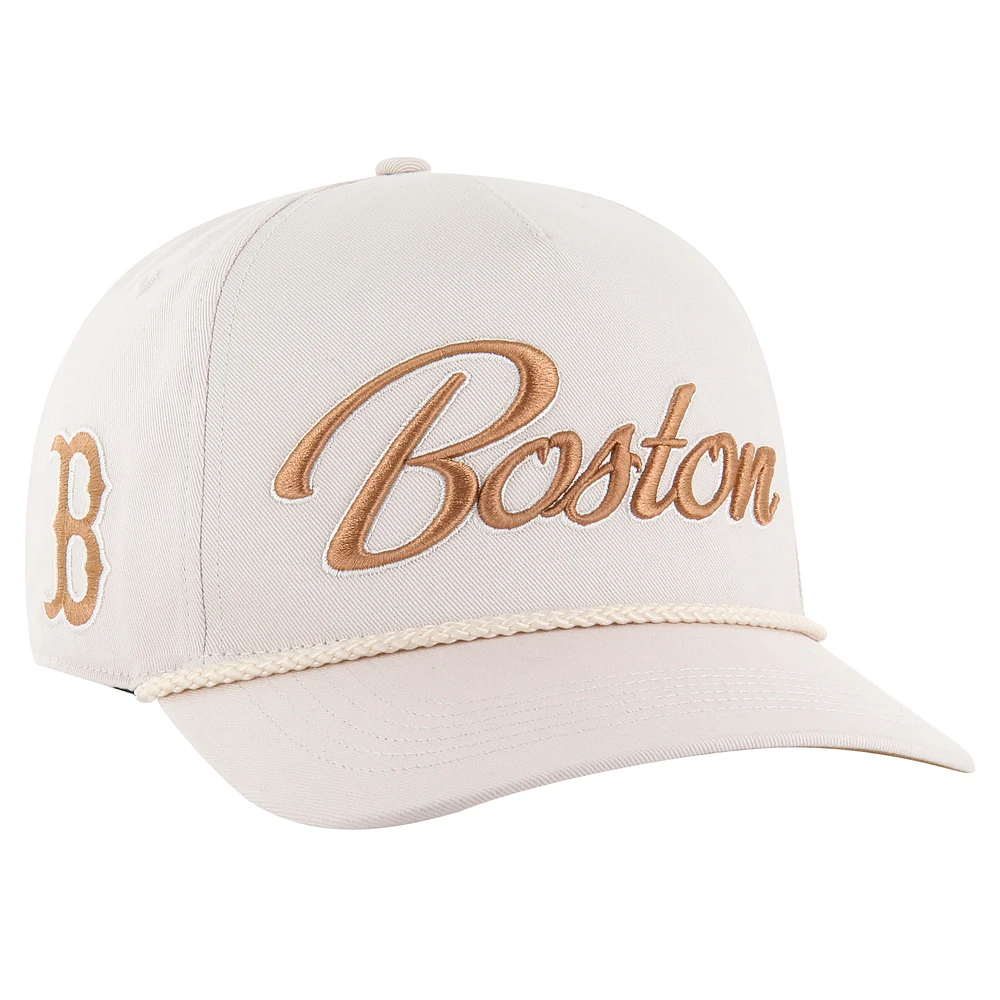 Men's '47 Cream Boston Red Sox Neutral Overhand Hitch Adjustable Hat