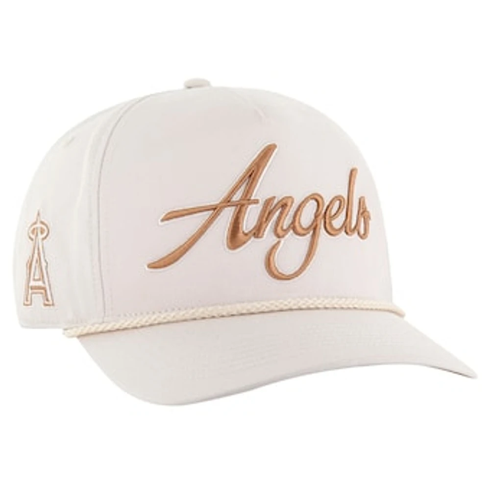 Men's '47 Cream Los Angeles Angels Neutral Overhand Hitch Adjustable Hat