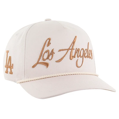 Men's '47 Cream Los Angeles Dodgers Neutral Overhand Hitch Adjustable Hat