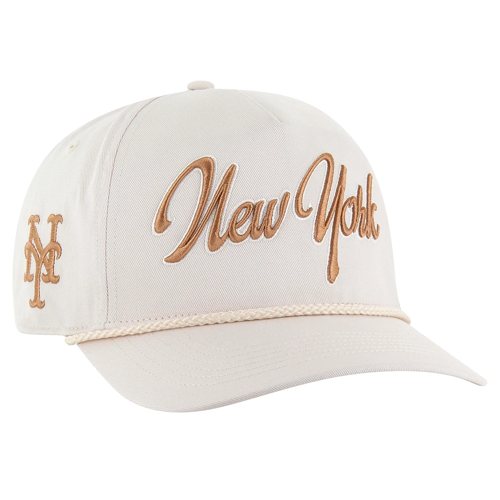 Men's '47 Cream New York Mets Neutral Overhand Hitch Adjustable Hat