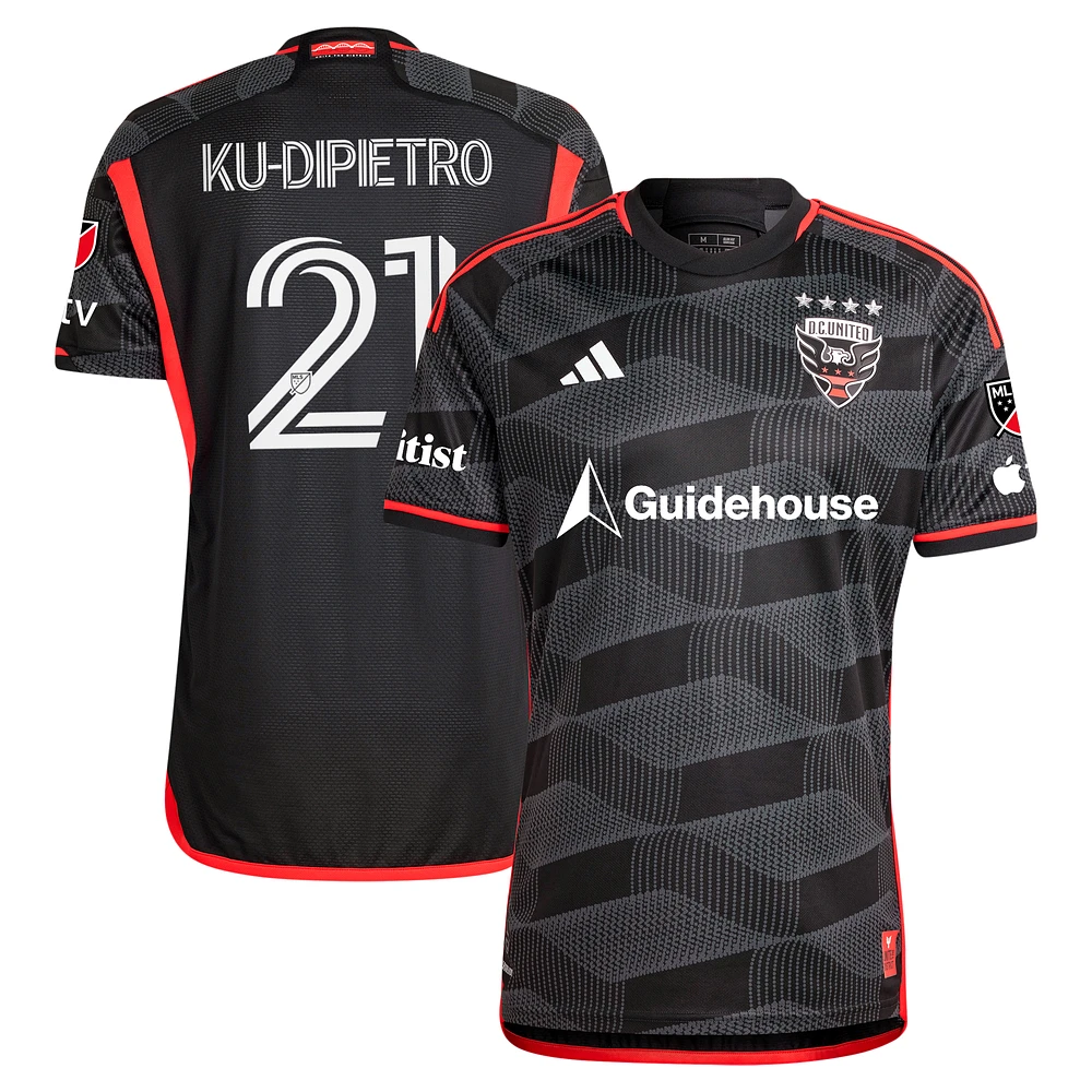 Men's adidas Theodore Ku-Dipietro Black D.C. United 2024 The Icon Kit Authentic Player Jersey