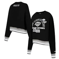 Women's Pro Standard  Black Los Angeles Kings Area Code Cropped Pullover Sweatshirt