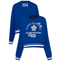 Women's Pro Standard  Blue Toronto Maple Leafs Area Code Cropped Pullover Sweatshirt