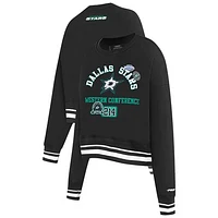 Women's Pro Standard  Black Dallas Stars Area Code Cropped Pullover Sweatshirt