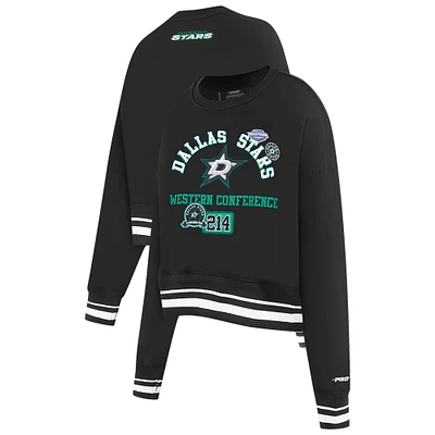 Women's Pro Standard  Black Dallas Stars Area Code Cropped Pullover Sweatshirt