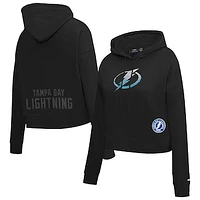 Women's Pro Standard  Black Tampa Bay Lightning Jewels Cropped Pullover Hoodie