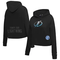 Women's Pro Standard  Black Tampa Bay Lightning Jewels Cropped Pullover Hoodie