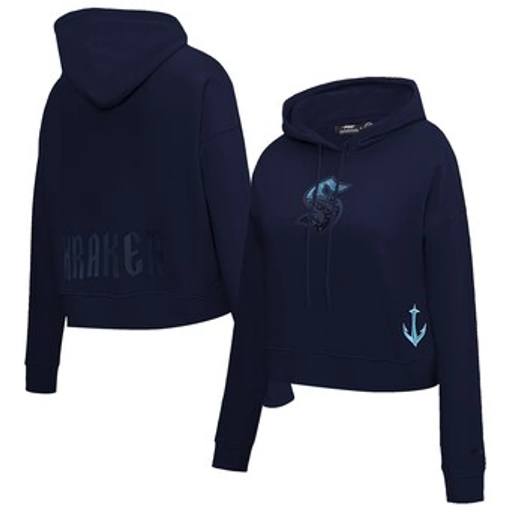 Women's Pro Standard  Deep Sea Blue Seattle Kraken Jewels Cropped Pullover Hoodie