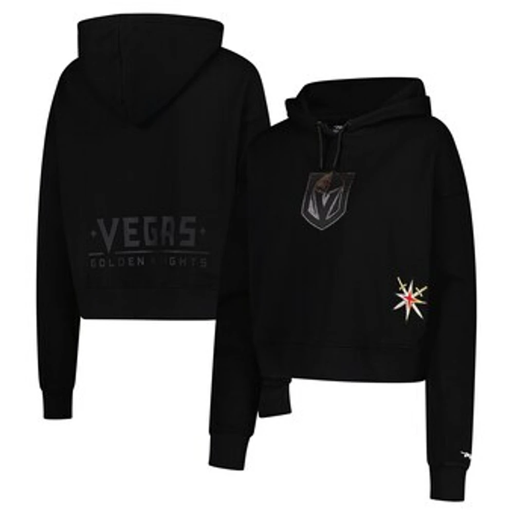 Women's Pro Standard  Black Vegas Golden Knights Jewels Cropped Pullover Hoodie