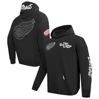 Men's Pro Standard  Black Detroit Red Wings Paint the City Drop Shoulder Pullover Hoodie