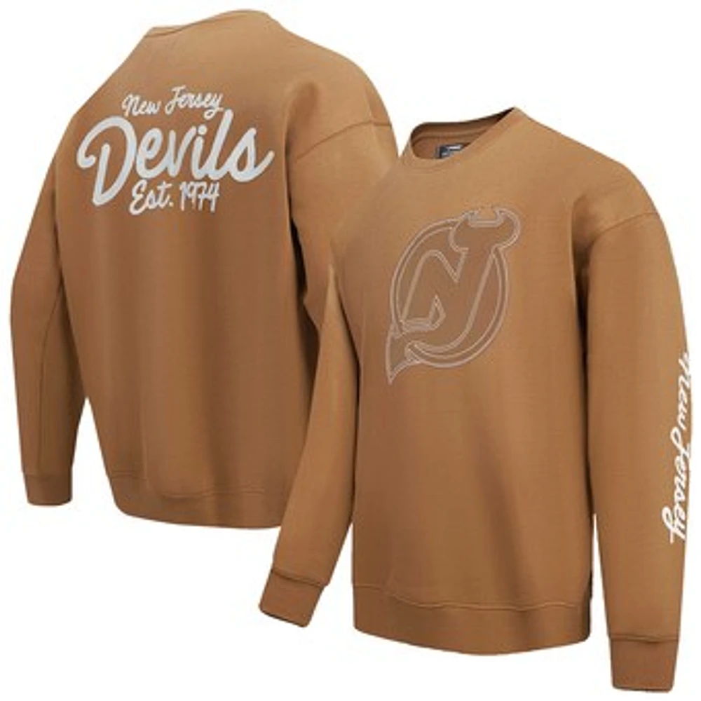 Men's Pro Standard  Brown New Jersey Devils Paint the City Pullover Sweatshirt