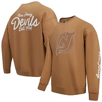 Men's Pro Standard  Brown New Jersey Devils Paint the City Pullover Sweatshirt