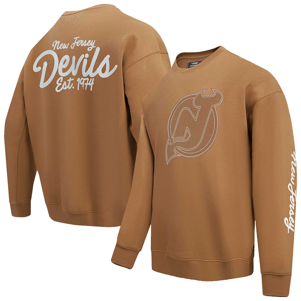 Men's Pro Standard  Brown New Jersey Devils Paint the City Pullover Sweatshirt