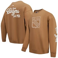 Men's Pro Standard  Brown New York Rangers Paint the City Pullover Sweatshirt