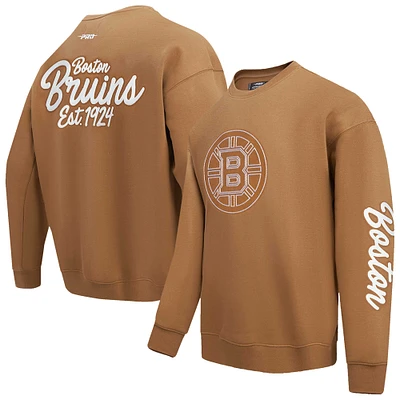 Men's Pro Standard  Brown Boston Bruins Paint the City Pullover Sweatshirt