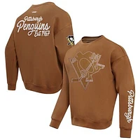 Men's Pro Standard  Brown Pittsburgh Penguins Paint the City Pullover Sweatshirt