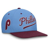 Men's Nike Light Blue/Burgundy Philadelphia Phillies Cooperstown Collection Pro Performance Snapback Hat