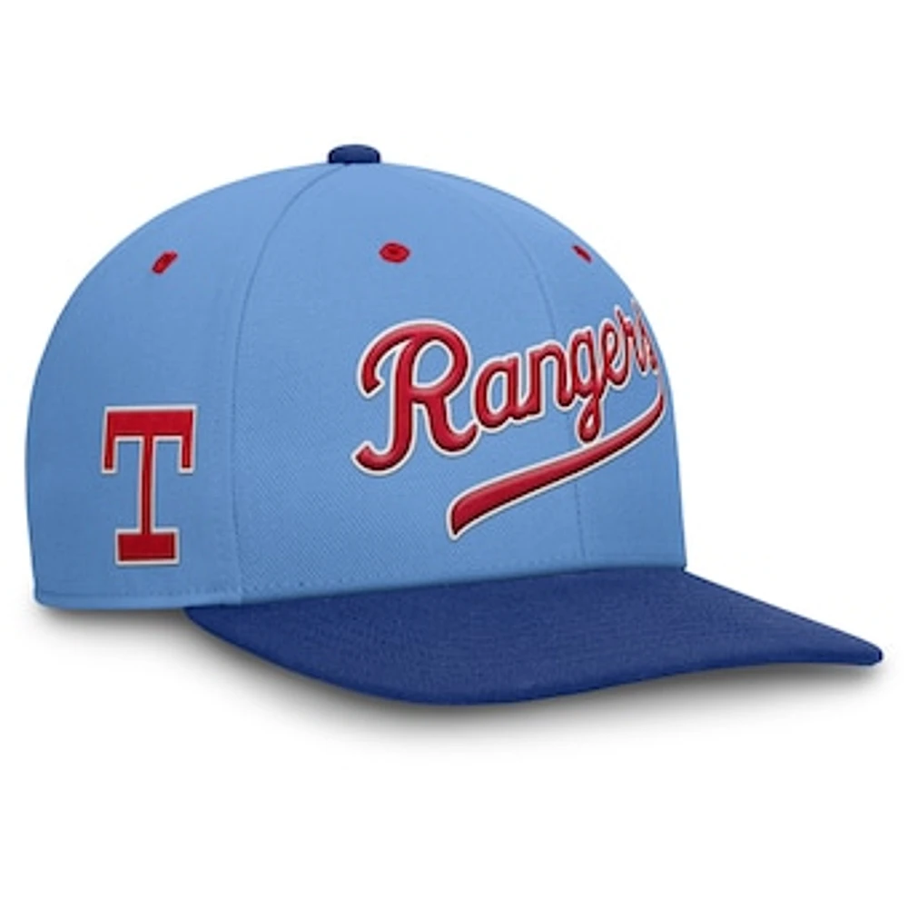 Men's Nike Light Blue/Royal Texas Rangers Cooperstown Collection Pro Performance Snapback Hat