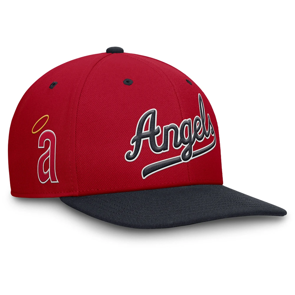 Men's Nike Red/Navy California Angels Cooperstown Collection Pro Performance Snapback Hat