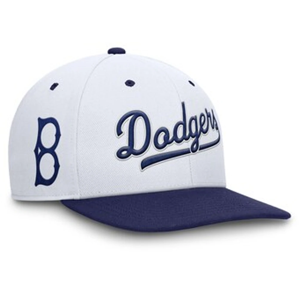 Men's Nike White/Royal Brooklyn Dodgers Cooperstown Collection Pro Performance Snapback Hat